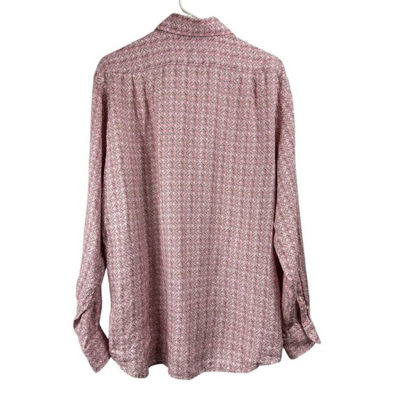 Daniel Cremieux Collection Size Large 100% Linen Canclini Dress Shirt Pink - Picture 3 of 8